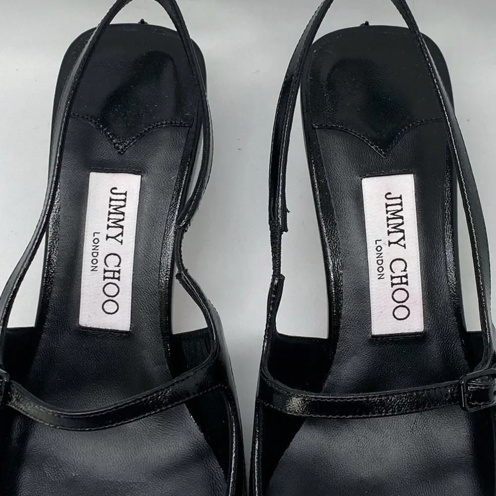Jimmy Choo Didi 45MM Herringbone Slingback Pumps size 39